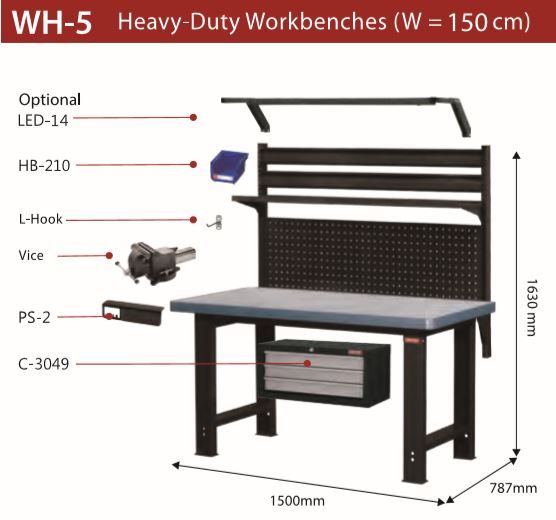 SHUTER's WH-5 heavy-duty workbench là chắc chắn và bền với một loạt phụ kiện đa dạng như là giải pháp tốt nhất cho bàn làm việc trong garage của bạn.
